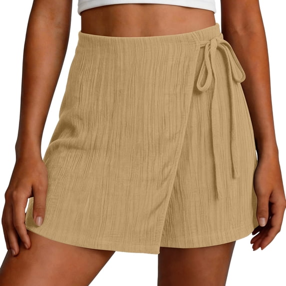 Xucatan Womens 5 Inch Shorts, Solid Elastic Waist Casual Bottoms, Pocket Pull On Short Pants, Summer Relaxed Fit Shorts Gift