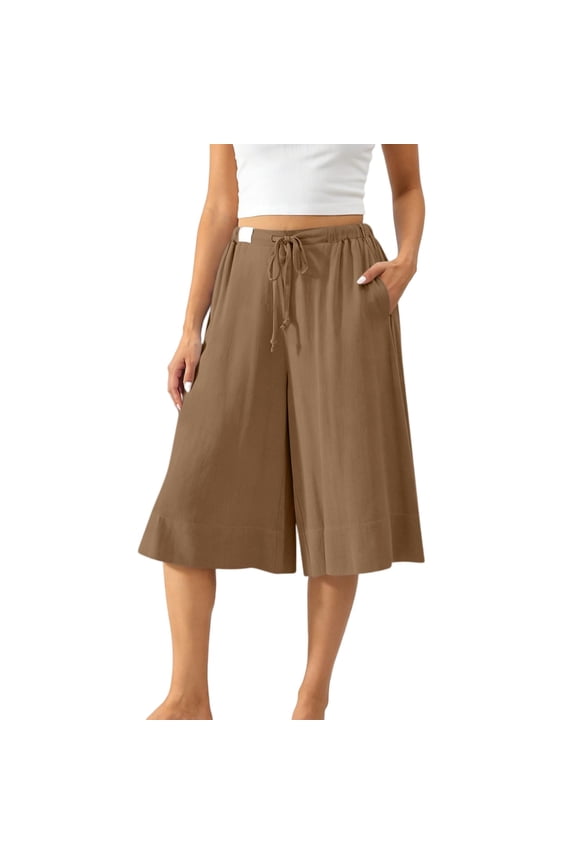 Womens Denim Bermuda Shorts, Drawstring Elastic High Waist Jeans, Casual 4 Inch Length Pants with Pockets, Comfy Summer Bottoms Gift