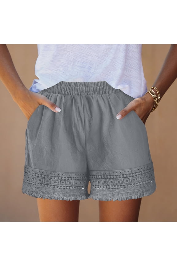 Womens Drawstring Loose Pants, Solid Linen Blend Wide Leg Trousers, Casual Beach Long Bottoms with Pockets Gift