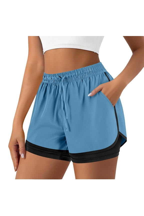 Womens High Waist Drawstring Shorts, Loose Comfy Flowy Bottoms, Elastic Band Casual Summer Pants with Pockets Gift