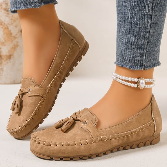 Xucatan Womens Knit Eyelet Flats Shoes Round Toe Low Wedge Slip On Flat Lightweight Breathable Cloth Casual Convenient Flats Gift