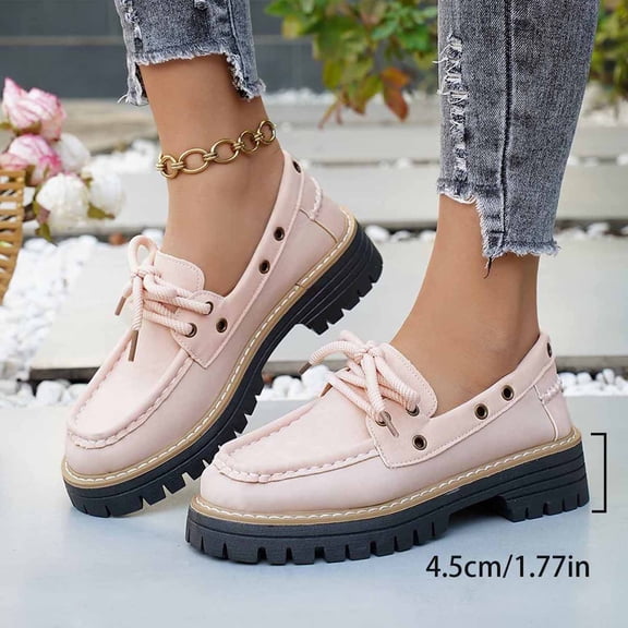 Xucatan Womens Loafers Comfortable Platform Penny Loafer Chunky Heel Business Casual Dress Shoes Fashion Patent Leather Women's Loafers & Slip-ons All Seasons Gift