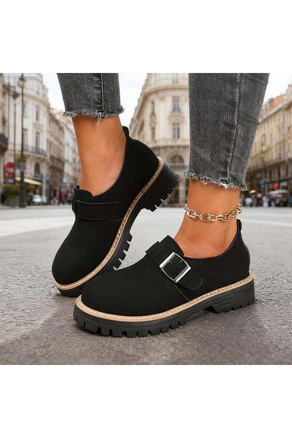 Womens Loafers Comfortable Platform Penny Loafer Chunky Heel Business Casual Dress Shoes Fashion Patent Leather Women's Loafers & Slip-ons All Seasons Gift