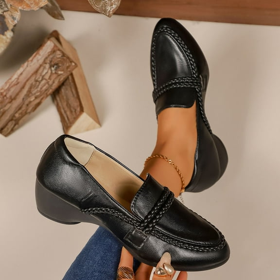 Xucatan Womens Loafers Comfortable Platform Penny Loafer Chunky Heel Business Casual Dress Shoes Fashion Patent Leather Women's Loafers & Slip-ons All Seasons Gift