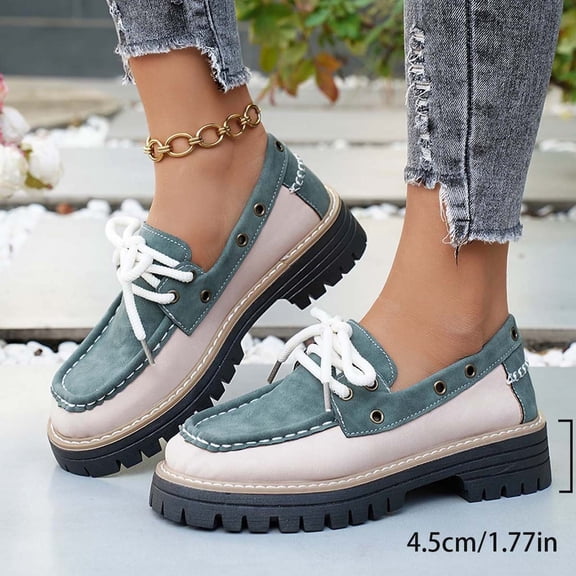 Xucatan Womens Loafers Comfortable Platform Penny Loafer Chunky Heel Business Casual Dress Shoes Fashion Patent Leather Women's Loafers & Slip-ons All Seasons Gift