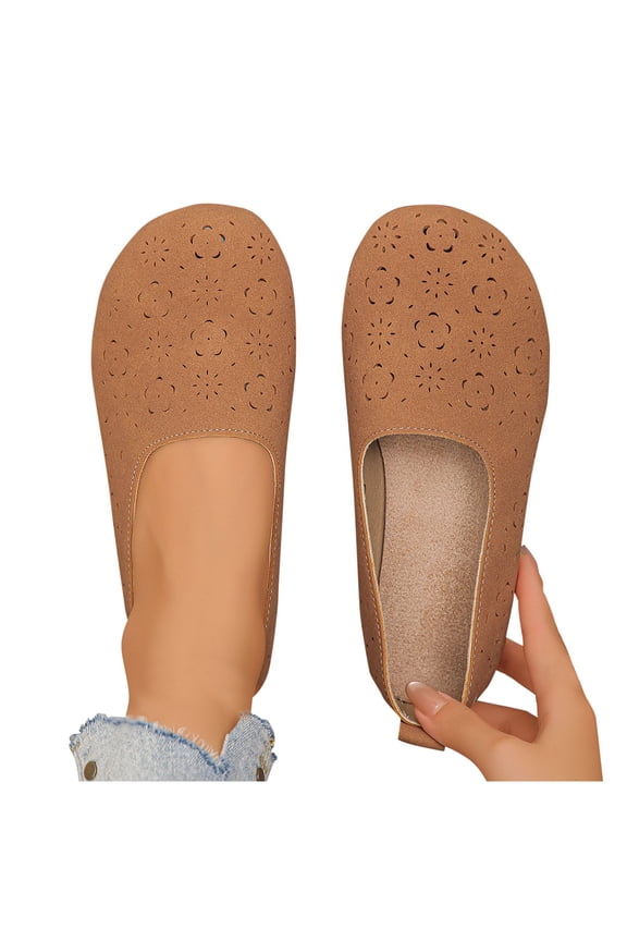 Womens Loafers Flats Shoes Comfortable Round Toe Barefoot Dress Shoes Flat Sandals Slip On Breathable Soft Cushion Lightweight Shoes with Button Detail for Everyday Elegance Gift