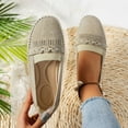 thumbnail image 1 of Xucatan Womens Loafers Flats Shoes Comfortable Round Toe Barefoot Dress Shoes Flat Sandals Slip On Breathable Soft Cushion Lightweight Shoes with Button Detail for Everyday Elegance Gift, 1 of 7