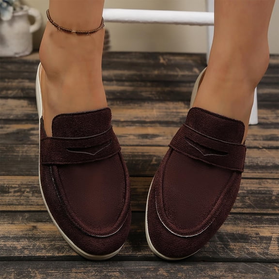 Xucatan Womens Mules Buckle Flats: Classic Slip On Shoes Dressy Closed Toe Backless Slides Loafers for Casual Business Work Office Gift