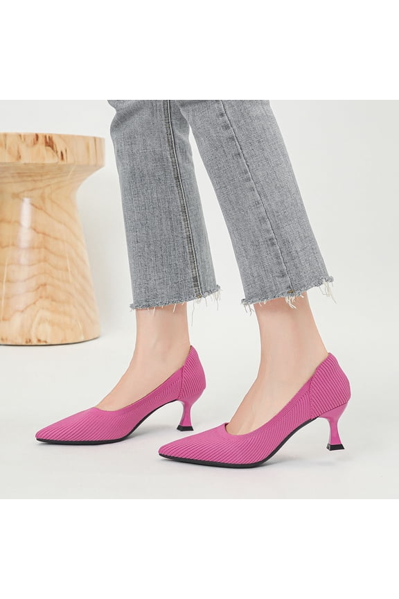 Womens Slip On Dress Solid Pointed Toe Dating Patent Spool High Heel Pumps Shoes Gift