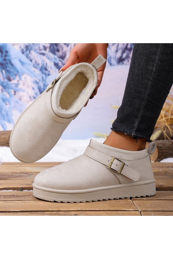 Womens Winter Boots Flocky-up Snow Boots Ankle Booties Fuzzy Warm Platform Short Boots for Women Slip on Boots Gift