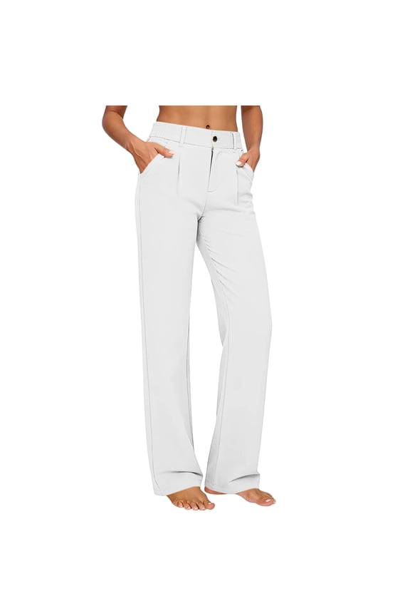 Womens Yoga Pants, Solid High Waisted Elastic Button Detail Leggings, Tight Fit Pocket Trousers, Casual Sport Long Bottoms Gift