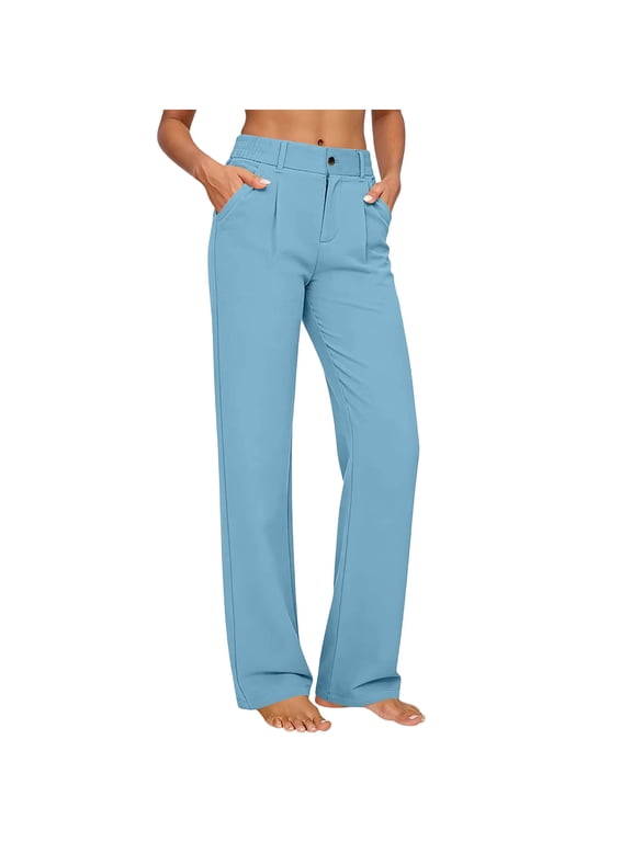 Womens Yoga Pants, Solid High Waisted Elastic Button Detail Leggings, Tight Fit Pocket Trousers, Casual Sport Long Bottoms Gift