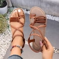 thumbnail image 1 of Xucatan Woven Flat Sandals for Women, Crisscross Strap Slip On Shoes, Plus Size Bohemian Summer Walking Footwear Gift, 1 of 9