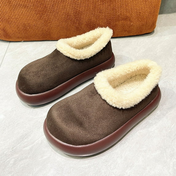 Xucatan Xucatan Men's and Women's Bootie Slippers Faux Fur Ladies Bedroom House Shoes with Memory Foam and Indoor Outdoor Rubber Sole Gift Gift