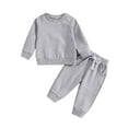 thumbnail image 1 of Xudanell 0-3 Months Baby Boy Clothes 2 Piece Solid Color Set Breathable Baby Outfits Winter Home Wear, 1 of 5