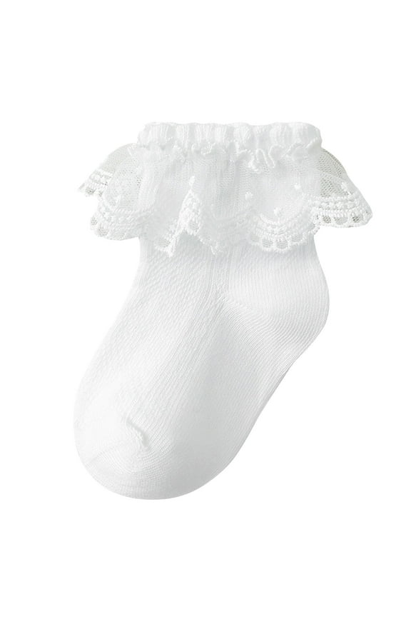 Xudanell 1-16Y Newborn Socks Fall Crew Socks Student Short Socks Lace Ruffle Baby Girl Socks Dance