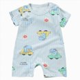 thumbnail image 1 of Xudanell 100% Cotton Kids Romper Short Sleeve Snap Closure Green Unisex Kids Bodysuit 0-24 Months (Light Gray, 6-12 Months), 1 of 6