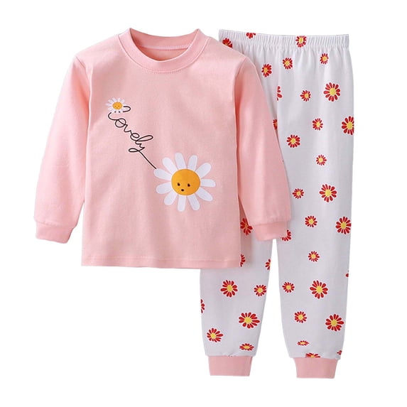 Xudanell 12M-12Y Kids Pajamas Junior Boys Girls Animal Truck Rabbit Character 100% Cotton Set (Light Pink, 18-24 Months)