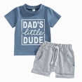 thumbnail image 1 of Xudanell 1st Birthday Outfit Boy Newborn Clothes Cotton Summer Outfit Short Sleeve T-Shirt and Shorts Toddler Shorts Set Blue 18-24 Months, 1 of 9