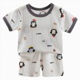 thumbnail image 1 of Xudanell 1st Birthday Outfit Boy Toddler Boy Summer Casual Clothes Color Block Short Sleeve T Shirt Shorts Set Grey 18-24 Months, 1 of 6