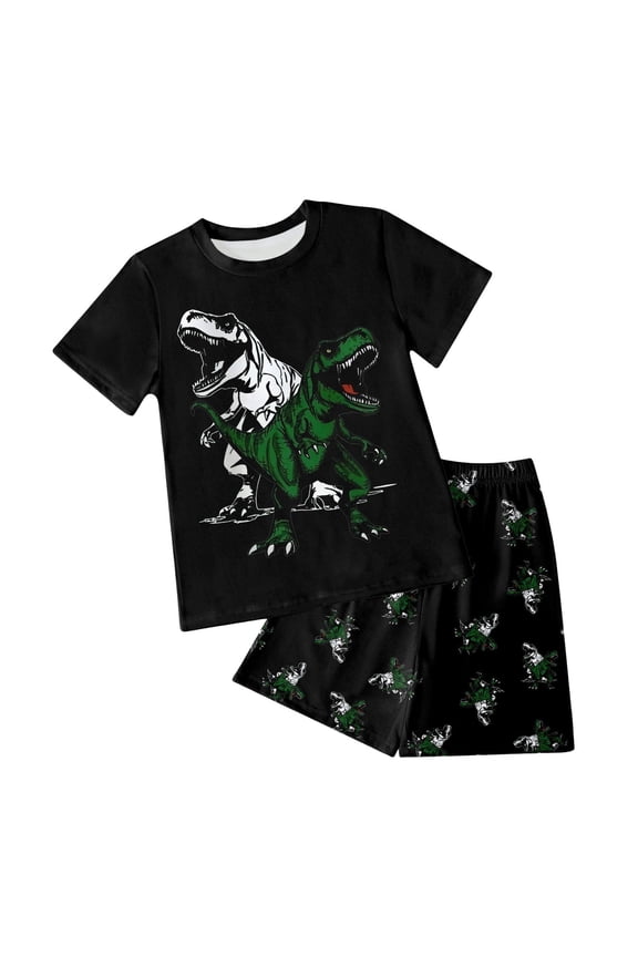 2-12 Years Toddler Boys Clothes Boys Size 7 Clothes Toddler Boys Clothes Set Dinosaur Short Sleeve TShirt Top Shorts 2pcs Outfits