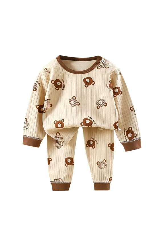 3t Boy Clothes Simple Print Set Toddler Boy Long Sleeve Dropped Shoulders Tops Pants Stretchy Outfits Khaki 5-6 Years