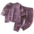 thumbnail image 1 of Xudanell 4t Boys Clothes Cotton Graphic Baby Boy Winter Outfit Thermal Toddler Pajamas Vacation Outfits Purple 4-5 Years, 1 of 6