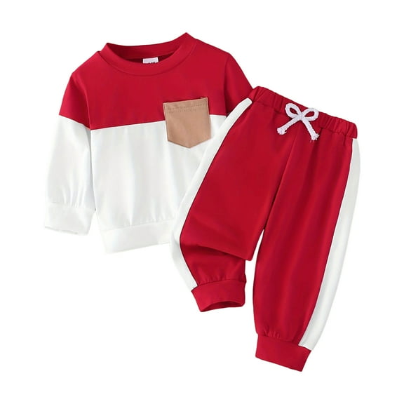 Xudanell 9-12 Month Boy Clothes Fashion Newborn Outfits Baby Boy Kids Fall Long Sleeved Trousers for Sports Wear