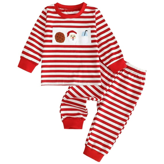 Xudanell Baby Boy Clothes 12-18 Months Christmas Boys Outfits Deer Truck Print Sweatshirts Pants with Plaid