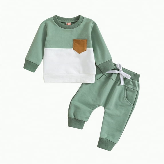 Xudanell Baby Boy Clothes 6-9 Months Newborn Thermal Outfit Print Shirt Tops and Pants with Pocket 1st Birthday Outfit