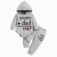 thumbnail image 1 of Xudanell Baby Boy Clothes Infant Newborn Outfits Long Sleeve Letter Print Romper + Hat + Pants Set(Grey, 6-9 Months), 1 of 7