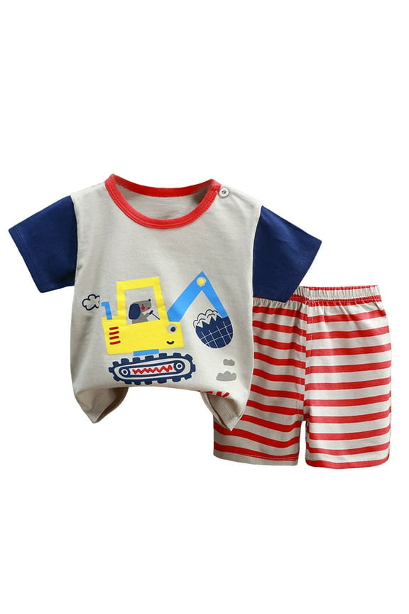 Baby Boy Clothes T Shirt Shorts for 2t 3t 4t 5t 6t 2 Piece Set Boys Cute Clothes Sets Summer Outfits 3-9 Months Red