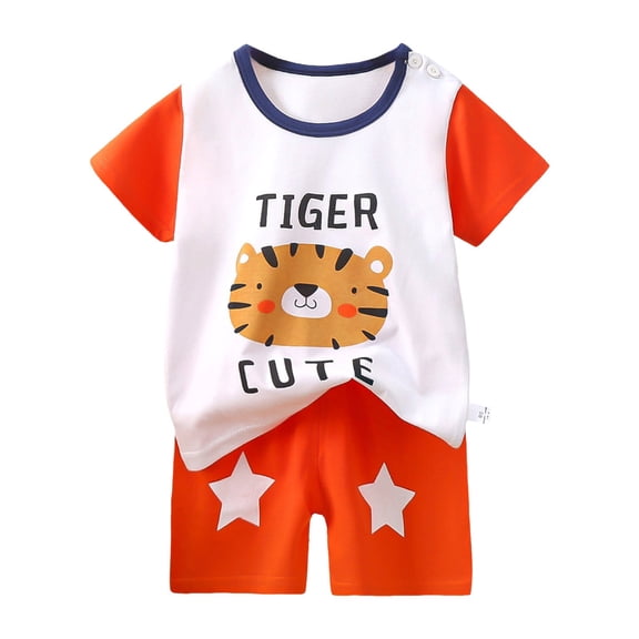 Xudanell Baby Boy First Birthday Outfit Number Animal Print Short Sleeve Tops & Shorts Sets 1st Birthday Outfit Summer Clothes (Hot Pink, 6-9 Months)