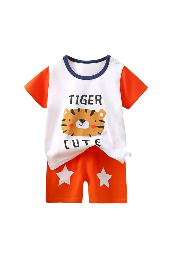 Baby Boy First Birthday Outfit Number Animal Print Short Sleeve Tops & Shorts Sets 1st Birthday Outfit Summer Clothes (Hot Pink, 6-9 Months)