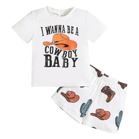 Xudanell Baby Boy Girl Summer 2 Piece Clothes Set Cute Printed T Shirt Shorts Outfits Toddler Boy Clothes