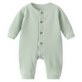 thumbnail image 1 of Xudanell Baby Boy Outfits Cotton Crawling Clothes with Button Boys Winter Outfits Solid Color Loungewear, 1 of 4