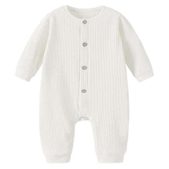 Xudanell Baby Boy Outfits Cotton Crawling Clothes with Button Boys Winter Outfits Solid Color Loungewear