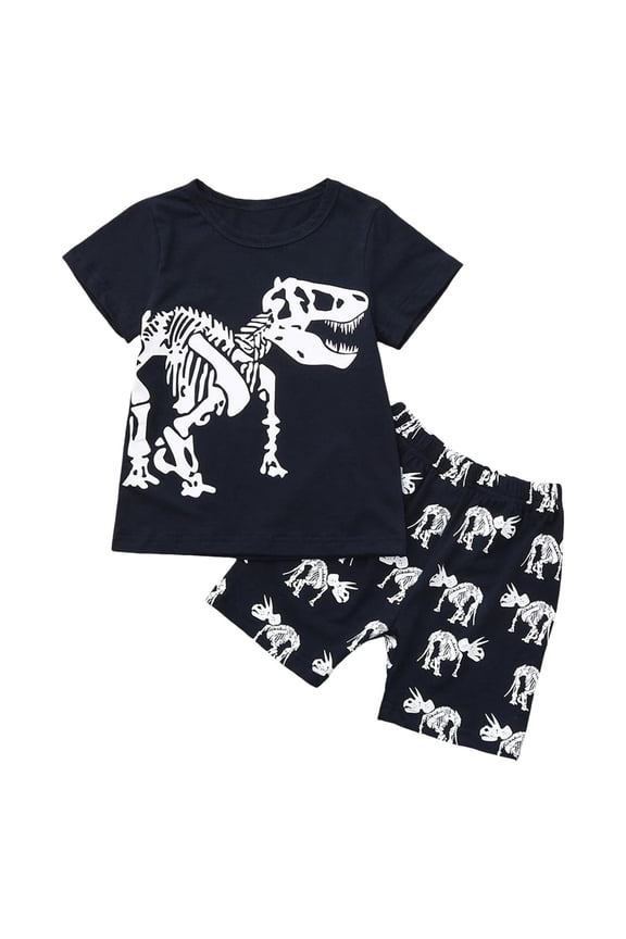 Baby Boy Outfits Dinosaur Baby Boy Beach Outfits Summer Activewear Boys Suit White 6-7 Years