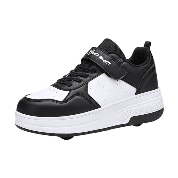 Xudanell Baby Boy Shoes Board Shoes with Wheels Automatic Skating Sneakers Thick Soled Toddler Boy Sneakers
