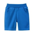 thumbnail image 1 of Xudanell Baby Boy Shorts Solid Colored Shorts with Pockets Beach Boys Basketball Shorts Blue 8-9 Years, 1 of 2