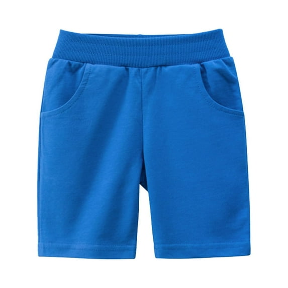 Xudanell Baby Boy Shorts Solid Colored Shorts with Pockets Beach Boys Basketball Shorts Blue 8-9 Years