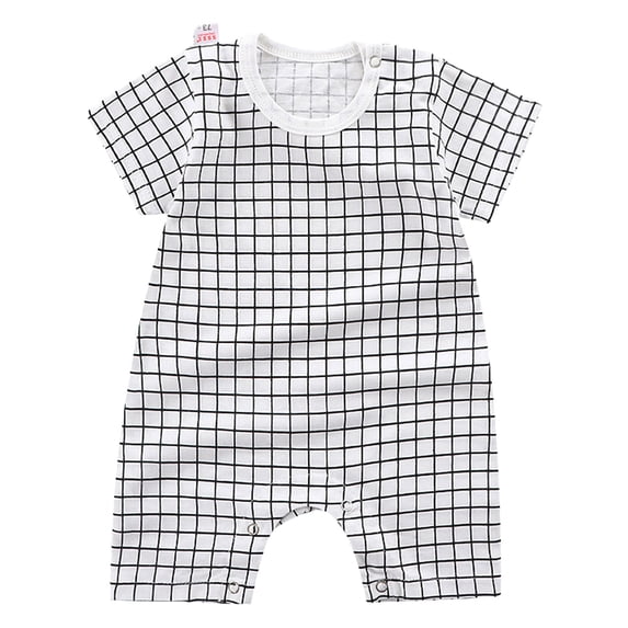 Xudanell Baby Boy Summer Outfit Romper Little Brother Lil Bro Embroidery Jumpsuit Cute Waffle Clothes (White, 12-18 Months)