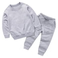 thumbnail image 1 of Xudanell Baby Boys Clothes Trousers and Sweatshirt Suits Baby Outfits Solid Color Travel Outfit Fall Tracksuit Set Grey 7-8 Years, 1 of 8