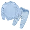 thumbnail image 1 of Xudanell Baby Boys Clothes Trousers and Sweatshirt Suits Baby Outfits Solid Color Travel Outfit Fall Tracksuit Set Sky Blue 11-12 Years, 1 of 6