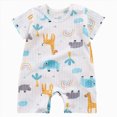 thumbnail image 1 of Xudanell Baby Boys Girls Romper One-Piece Beach Outfit Summer Clothes 0-24 Months (12-18 Months, Sky Blue), 1 of 6