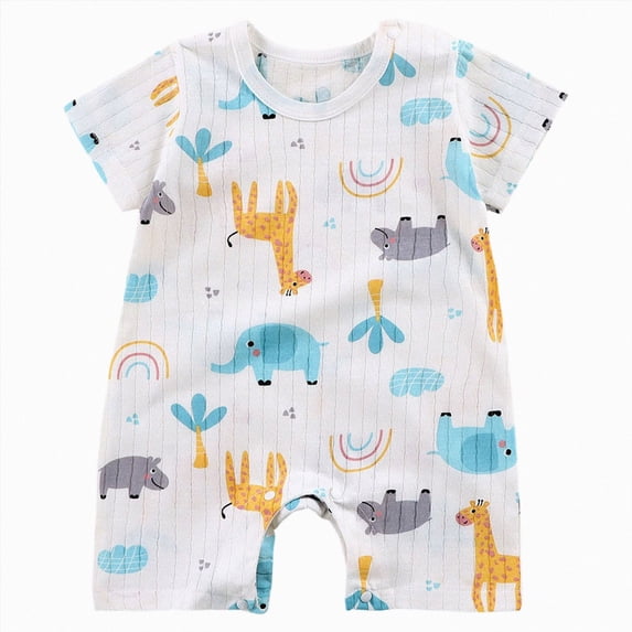 Xudanell Baby Boys Girls Romper One-Piece Beach Outfit Summer Clothes 0-24 Months (12-18 Months, Sky Blue)