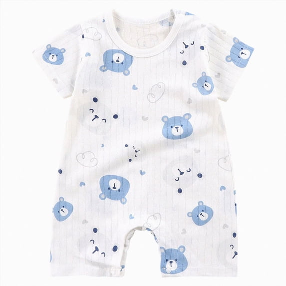 Xudanell Baby Boys Girls Romper One-Piece Beach Outfit Summer Clothes 0-24 Months (6-12 Months, Blue)