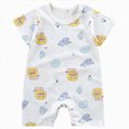 thumbnail image 1 of Xudanell Baby Boys Girls Romper One-Piece Beach Outfit Summer Clothes 0-24 Months (6-12 Months, Gold), 1 of 6
