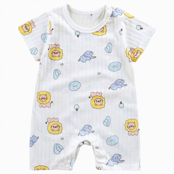Xudanell Baby Boys Girls Romper One-Piece Beach Outfit Summer Clothes 0-24 Months (6-12 Months, Gold)
