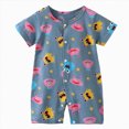 thumbnail image 1 of Xudanell Baby Clothes Boy Summer Baby Boy Short Sleeve Jumpsuit Romper One Piece Clothes 0 3 6 9 12 18 24 Months (Navy, 18-24 Months), 1 of 4